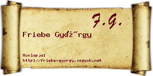 Friebe György névjegykártya